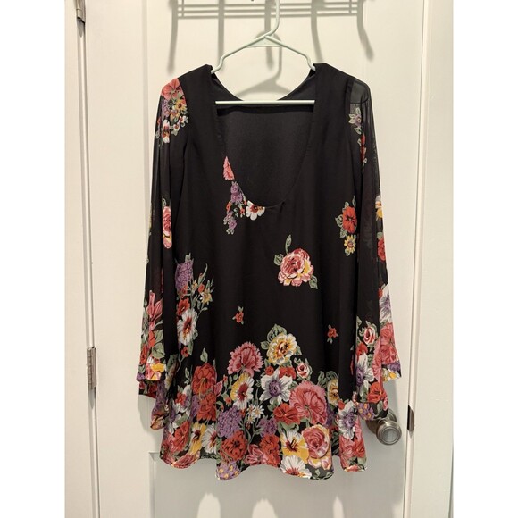 Show Me Your Mumu Bombshell Floral Shift Mini Dress Chiffon Scoop Back small S - Picture 6 of 8